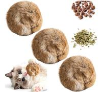 Genérico 2026 New Rabbit Fur Ball Cat Toy - Soft & Fluffy Real Rabbit Fur Balls, Interactive Catnip Toy for Cats, Washable, Fun for Chasing, Exercise & Play (3)