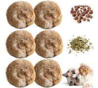 Genérico 2026 New Rabbit Fur Ball Cat Toy - Soft & Fluffy Real Rabbit Fur Balls, Interactive Catnip Toy for Cats, Washable, Fun for Chasing, Exercise & Play (6)