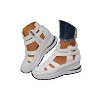 Genérico 2026 New Side Zipper Comfortable Lightweight Wedge Sandals, Women's Hollow Out Breathable Platform Wedge Sandals Sneakers (White,42)