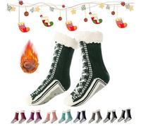 Genérico 2026 New Upgraded version Ultra-Thick Cashmere Slipper Home Socks,Non Slip Comfy Warm,Christmas Socks (Army Green)