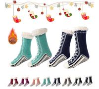 Genérico 2026 New Upgraded version Ultra-Thick Cashmere Slipper Home Socks,Non Slip Comfy Warm,Christmas Socks (2pcs-b)