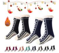 Genérico 2026 New Upgraded version Ultra-Thick Cashmere Slipper Home Socks,Non Slip Comfy Warm,Christmas Socks (2pcs-c)
