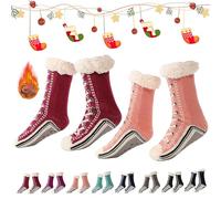 Genérico 2026 New Upgraded version Ultra-Thick Cashmere Slipper Home Socks,Non Slip Comfy Warm,Christmas Socks (2pcs-e)