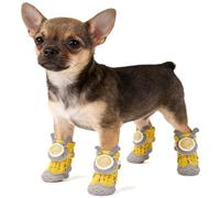 Genérico 2026 New Waterproof Non-Slip Dog Boots 4-Pack with Twist-Lock Buckle & Cute Ears for Small Breeds - Protect Dog'S Paws in Cold Weather Outdoor Walking (XL 14.3~17.6lb,Yellow)