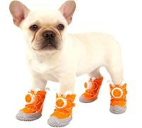 Genérico 2026 New Waterproof Non-Slip Dog Boots 4-Pack with Twist-Lock Buckle & Cute Ears for Small Breeds - Protect Dog'S Paws in Cold Weather Outdoor Walking (XXL 17.6~24.2lb,Orange)