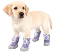 Genérico 2026 New Waterproof Non-Slip Dog Boots 4-Pack with Twist-Lock Buckle & Cute Ears for Small Breeds - Protect Dog'S Paws in Cold Weather Outdoor Walking (M 5.5~9.9lb,Purple)