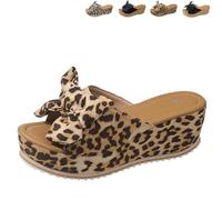 Genérico 2026 New Women's High Heeled Bow-Knot Platform Wedge Sandals, Anti-Slip Thick Sole Slingback Open Toe Dressy Summer Sandals (Brown2,37)