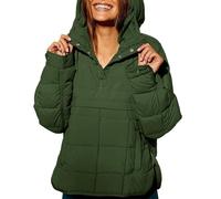 Genérico 2026 New Women's Oversized Hooded Puffer Jacket,Quilted Jackets,Lightweight Winter Warm Padded Hoodies Coat (army green,XXL)