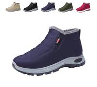 Genérico 2026 New Women's Warm Sheepskin-Lined Boots Ladies Winter Snow Boots Lightweight Waterproof Fur Fuzzy Thermal Soft Booties (Blue,39)