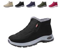 Genérico 2026 New Women's Warm Sheepskin-Lined Boots Ladies Winter Snow Boots Lightweight Waterproof Fur Fuzzy Thermal Soft Booties (Black,42)