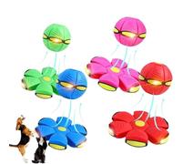 Genérico 2026 Nueva Pelota Hinchable para niños, platillo Volador mágico, Pelota de Saltar, interacción Entre Padres e Hijos, Juguete Luminoso para reacción física educativa, con 6 Luces (Azul)