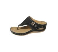 Genérico 2026 Orthopedic Sandals for Women Summer Slip On Beach Flip Flops Dressy Arch Support Wedge Sandal Vintage Wide Width Sandals Casual Boho Slipper (Black,42)