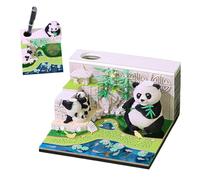 Genérico 2026 Panda Bamboo Garden 3D Paper Sculpture Calendar | 175 Page Tear-Off Notepad | 3.5 Inch Desktop Pop-Up Art Display | Christmas Birthday New Year Gift Idea