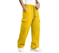 Genérico 2026 Pantalones Cargo de chándal para Hombre Prendas cálidas con Forro Polar y Bolsillos Ideales para Actividades al Libre en Invierno ofrecen Comodidad y Estilo Deportivo