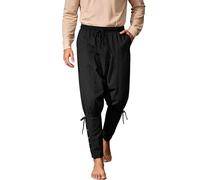 Genérico 2026 Pantalones Medievales con Encaje para Hombre Pantalones Marineros Informales Leggings Largos históricos de Estilo Casual