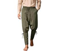 Genérico 2026 Pantalones Medievales con Encaje para Hombre Pantalones Marineros Informales Leggings Largos históricos de Estilo Casual