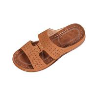 Genérico 2026 Pantuflas de Mujer de Moda para Uso Casual, diseño de Punta Abierta con Corte, atuendos de Verano, tacón de cuña Moderno, Ideales para Jeans.