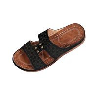 Genérico 2026 Pantuflas de Mujer de Moda para Uso Casual, diseño de Punta Abierta con Corte, atuendos de Verano, tacón de cuña Moderno, Ideales para Jeans.
