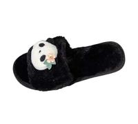 Genérico 2026 Pantuflas peludas con diseño de Panda y Punta Abierta para Interior y Exterior, para Mujer, Talla Grande