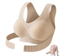 Genérico 2026 Posture Bras for Women Front Closure Cross Back Wireless Posture Corrector Bra Support Push Up (Skin Color,M)