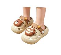 Genérico 2026 Sandalias con lindos ositos de dibujos animados para niñas, transpirables, para interiores y exteriores, con un lindo estampado de oso marrón, ideales para el verano