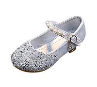 Genérico 2026 Sandalias de moda de verano para niños, zapatos informales para niñas, zapatos de baile con lentejuelas de perlas brillantes y hebilla de tacón bajo