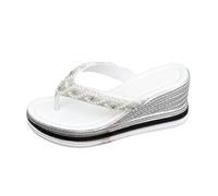 Genérico 2026 Sandalias de verano de talla grande europeas y americanas, de color liso, con cabeza redonda y suela gruesa, a la moda, con aberturas y estilo espiga para mujer.