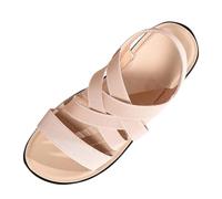 Genérico 2026 Sandalias de verano para mujer, de tela elástica tejida, con una sola palabra, para playa y ocio, de la Ms. Europe and the United States.