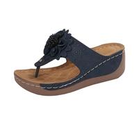 Genérico 2026 Sandalias de verano para mujer y casuales con puntera abierta para playa confort y estilo sin cordones en sandalias feminine de temporada (Dark Blue, 38)