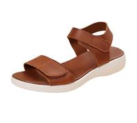 Genérico 2026 Sandalias planas de tacón bajo para mujer, estilo romano, para playa, de verano, con una sola palabra