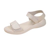 Genérico 2026 Sandalias planas de tacón bajo para mujer, estilo romano, para playa, de verano, con una sola palabra