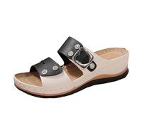 Genérico 2026 Sandalias romanas para mujer, estilo retro, informales, con suela gruesa y tacón bajo, con boca de pez para playa