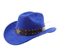Genérico 2026 Sombrero de vaquero occidental con borde curvado, ideal para Les y montar al aire libre, estilo country. (Dark Blue, One Size)