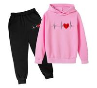 Genérico 2026 Sudadera con Capucha para niñas y niños, Conjunto de chándal Unisex de Dos Piezas para otoño e Invierno, Sudadera con Capucha y Pantalones Deportivos (6-7 Years)