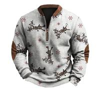 Genérico 2026 Sudadera Hombre Sin Capucha Cuello Estampado Digital 3D Tejido Punto Grueso Invierno Informal Tendencia 2025 Comoda