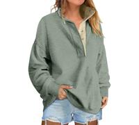 Genérico 2026 Sweatshirt for Women Oversized Casual Long Sleeve Button Henley Neck Pullover Tops Fashion Outfits Clothes (Mint,M)