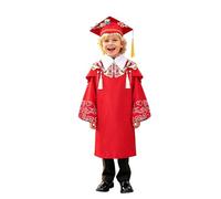 Genérico 2026 Toga Roja Graduación Niñas Tradicional Horquilla Doctorado Licenciatura Jardín Infancia 3 a 12 Años Largo Holgado Verano (Red, 9-10 Years)
