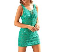 Genérico 2026 Traje De BañO para Mujer Bata De Playa De Punto Hueco De Crochet De Verano Cubretraje