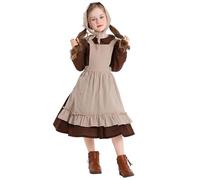 Genérico 2026 Trajes de Juego de Escena del Festival de la Cerveza Europea para Niños, Cosplay de Granja Rural (Coffee, XS)