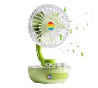 Genérico 2026 Transparent Desk Fan USB Rechargeable - ABS 21x12.5x11.5cm 423g 1800mAh 3 Speeds - Portable Small Table Fan For Home Office Student Dormitory - Quiet Cooling