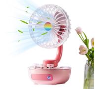 Generico 2026 Transparent Desk Fan USB Rechargeable - ABS 21x12.5x11.5cm 423g 1800mAh 3 Velocidades - Portátil Small Table Fan For Home Office Student Dormitory - Quiet Cooling