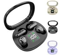 Genérico 2026 Ultra Mini 2-Pack Bluetooth Earbuds, 2 Pairs Semi-In-Ear Mini Sleep Earphones, Invisible Short-Stem Design For Side Sleepers & Sports, Waterproof with Mic (Black)