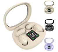 Genérico 2026 Ultra Mini 2-Pack Bluetooth Earbuds, 2 Pairs Semi-In-Ear Mini Sleep Earphones, Invisible Short-Stem Design For Side Sleepers & Sports, Waterproof with Mic (Beige)