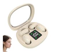 Genérico 2026 Ultra Mini 2-Pack Bluetooth Earbuds, 2 Pairs Semi-in-Ear Mini Sleep Earphones, Invisible Short-Stem Design for Side Sleepers & Sports, All Type Ears (Beige)