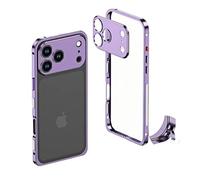 Genérico 2026 Ultra-Thin Metal Frame Heat Dissipation Case with Lens Protector for iPhone 17 Pro MAX, Case-Metal Texture for iPhone 17 Air (Purple,for iPhone 17 Pro)
