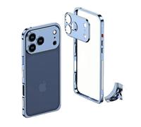 Genérico 2026 Ultra-Thin Metal Frame Heat Dissipation Case with Lens Protector for iPhone 17 Pro MAX, Case-Metal Texture for iPhone 17 Air (Light Blue,for iPhone 17 Pro MAX)