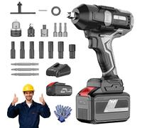 Genérico 2026 Upgraded Cordless Impact Wrench, 3-Speeds Cordless Impact Gun with 4.0mah, LED Light, Variable Speed, High Torque for Car Truck Workshop Heavy-Duty Jobs (1 Battery)