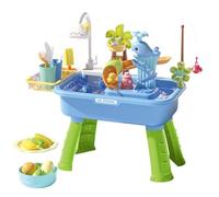 Genérico 2026 Upgraded Kids Electric Water Play Table, Sensory Activity Sink Table with Running Water & Cloud Faucet, Fishing Game Playset 43Pcs, Indoor Outdoor Summer Toy Gift For Boys Girls Ages 3+