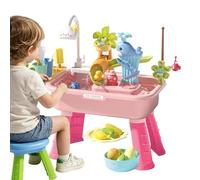 Genérico 2026 Upgraded Kids Water Table - PP 54x29x53cm Sensory Play Sink with Flowing Water Cloud Faucet Fishing Game 43PCS For Ages 4 To 8 Pink Blue Green - Electric Indoor Outdoor Activity Toy