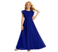 Genérico 2026 Vestido de Gasa para niñas Fluido y para veraniegas Elegante para Ocasiones Formales diseño con Vuelo Recomendado hasta Trece años (BU2, 10-11 Years)